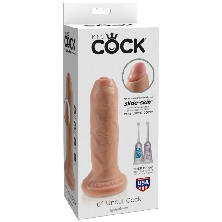 Dildo Clasic Cu Ventuza King Cock Necircumcis, Natural, 15 Cm 4