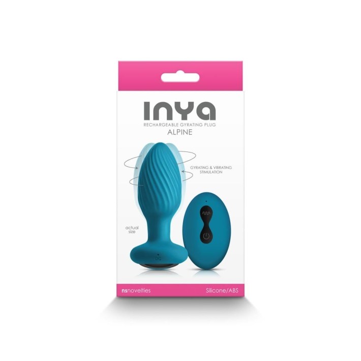 Dop Anal Cu Vibratii Si Rotatii Inya, Turcoaz, 10 Cm 4