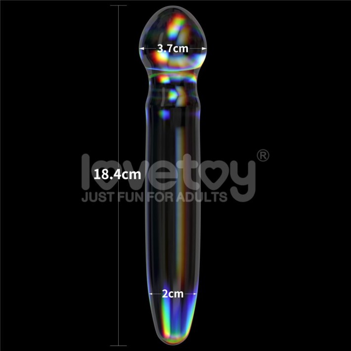 Dildo Sticla Twilight Gleam Glass Dildo- Prism Glass, Transparent, 18 Cm 2