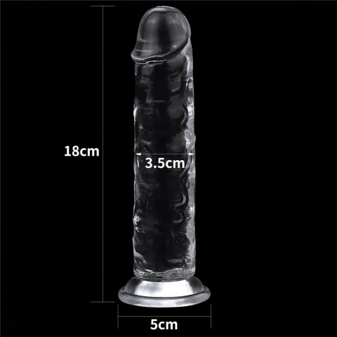 Dildouri Clasice, Dildo Realistic Cu Ventuza, Transparent, 17.8 Cm, pasiune.ro