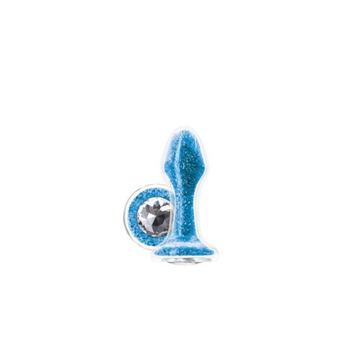 blue, Dop Anal Din Sticla Stardust Glam, Turcoaz, 9.5 Cm, pasiune.ro