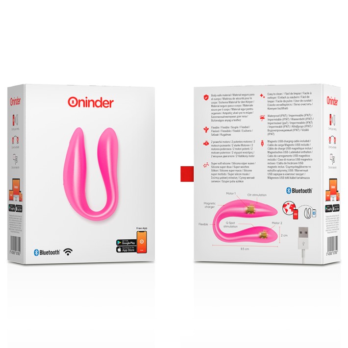 Vibrator Cuplu Roz Oninder - Aplicatie Gratuita 4