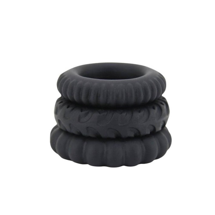 Set 3 Inele Penis Titan Cock Ring 3, Negru 5