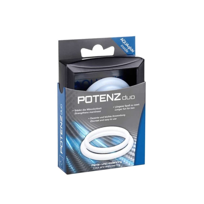 Set 2 Inele Penis Potenzduo, Marimea M, Alb 6