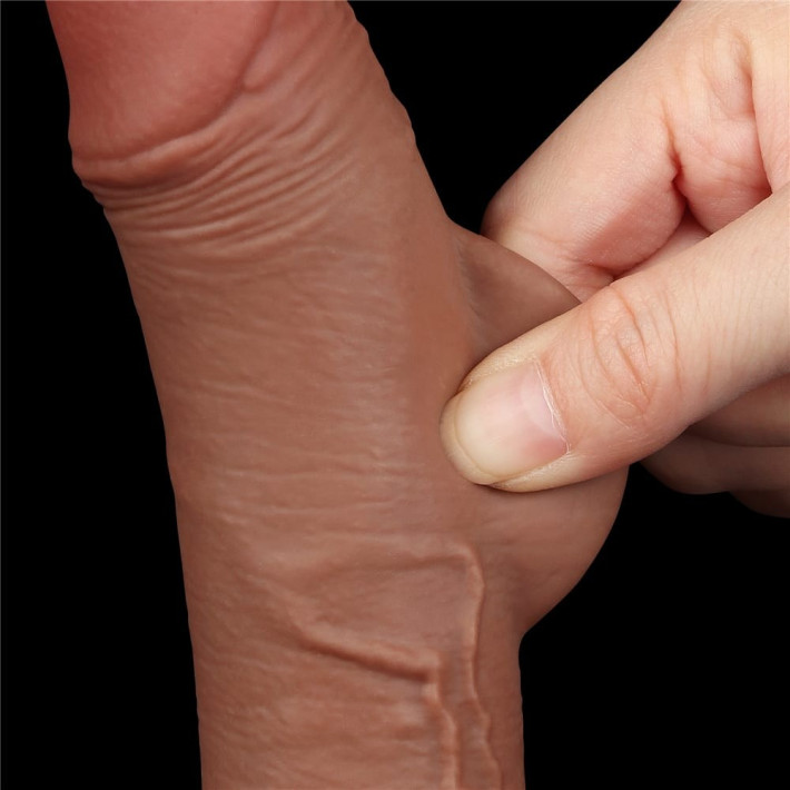 Dildo Realistic Sliding Skin Dual Layer I, Brun Deschis, 19 Cm 12
