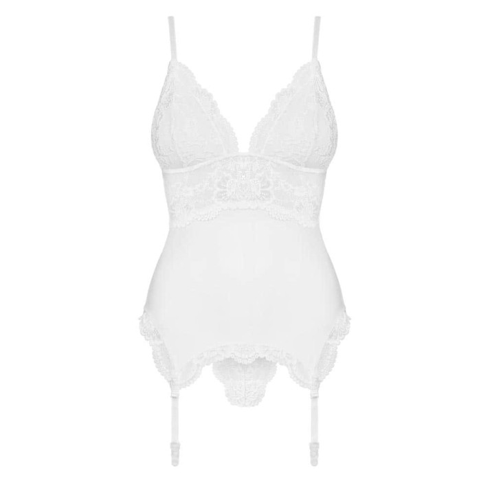 Corset Dantela Si Chilotei Sexy, Alb, S/m 5