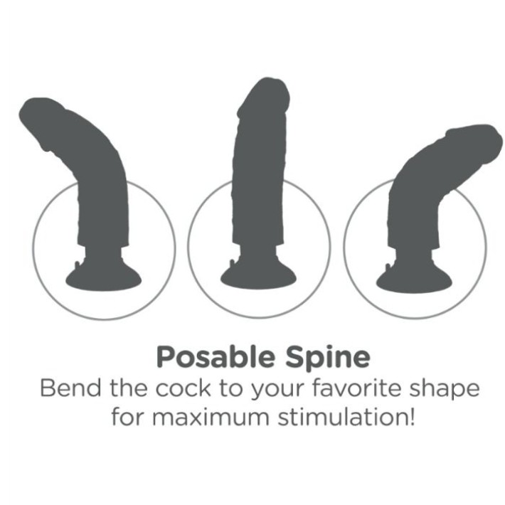Vibrator Realistic Cu Ventuza King Cock, Natural, 21.5 Cm 6