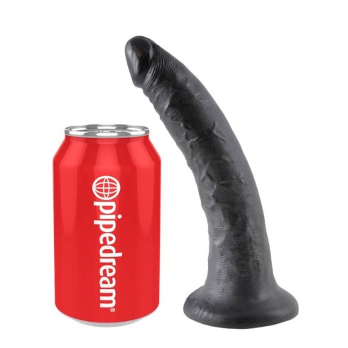 pvc, Dildo Clasic Cu Ventuza King Cock, Negru, 17.5 Cm, pasiune.ro