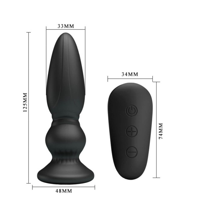 Dop Anal Cu Vibratii Mr. Play Super Power Ii, Negru, 12 Cm 4