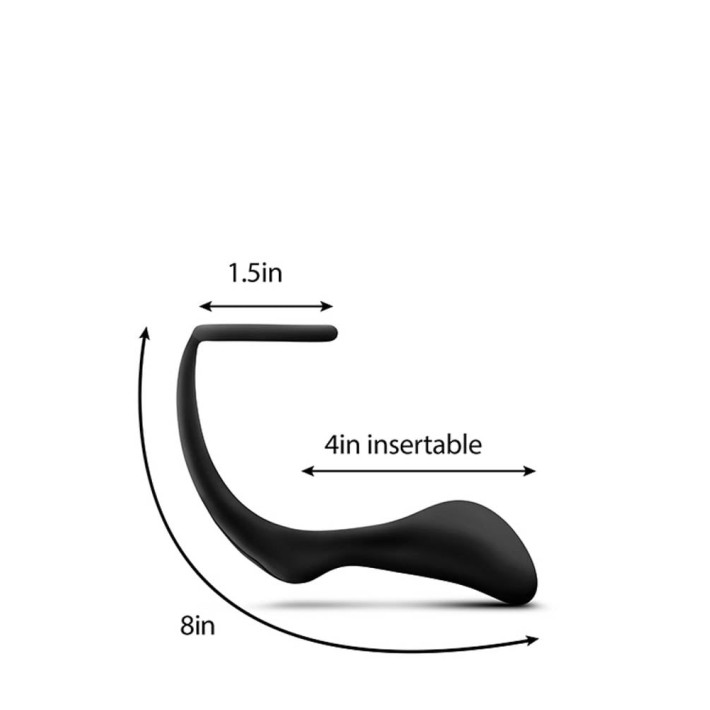 Dop Anal Cu Inel Pentru Penis Anal Adventures, Negru, 10 Cm 2