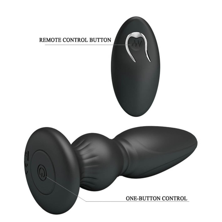 Dop Anal Cu Vibratii Mr. Play Super Power Ii, Negru, 12 Cm 3