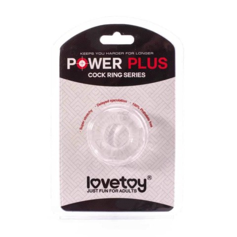 Lovetoy, Inel Penis Power Plus Cockring  8, Transparent, pasiune.ro