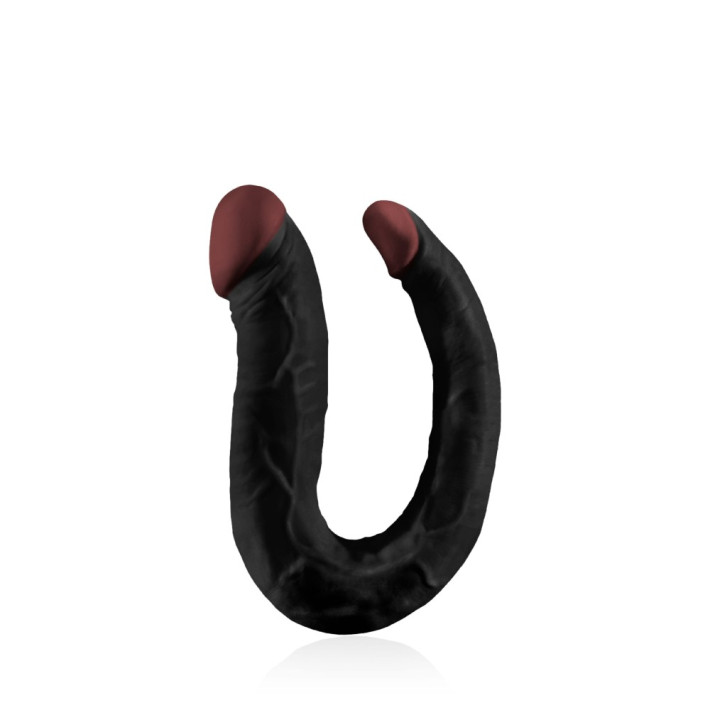 Dildo Dublu Hoodlum U-shaped, Negru, 40.5 Cm 2