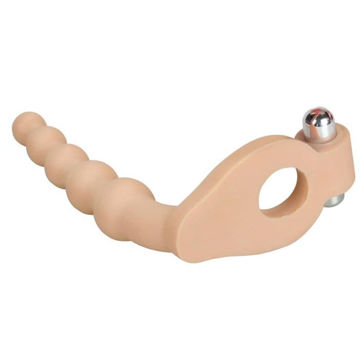 Dildo Anal Cu Vibratii The Ultra Soft Bead, Bej, 16.5 Cm 4