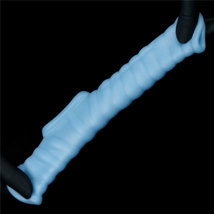 Inel / Manson Penis Cu Vibratii Wave Knights With Scrotum Sleeve, Albastru 6