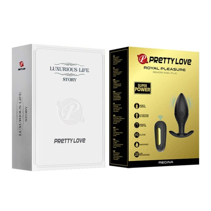 Dop Anal Cu Vibratii Royal Pleasure Regina, Negru, 9 Cm 3