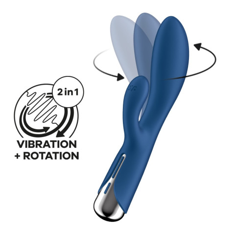 blue, Vibrator Cu Rotatii Spinning Rabbit 1, Albastru, 20 Cm, pasiune.ro