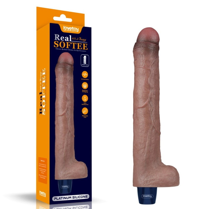 Vibrator Realistic Real Softee, Brun, 26.5 Cm 13