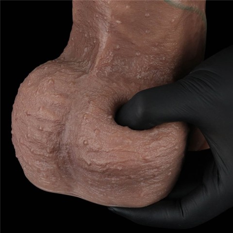 silicone, Dildo Realistic Dual Layered Silicone Cock Xxl, Brun, 33 Cm, pasiune.ro
