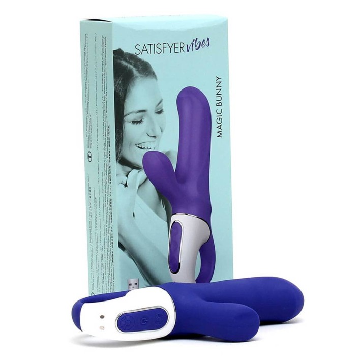 Vibrator Magic Bunny, Albastru, 17.5 Cm 4