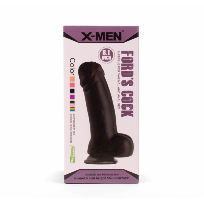 Dildo Realistic Fords Cock, Negru, 20.5 Cm 2
