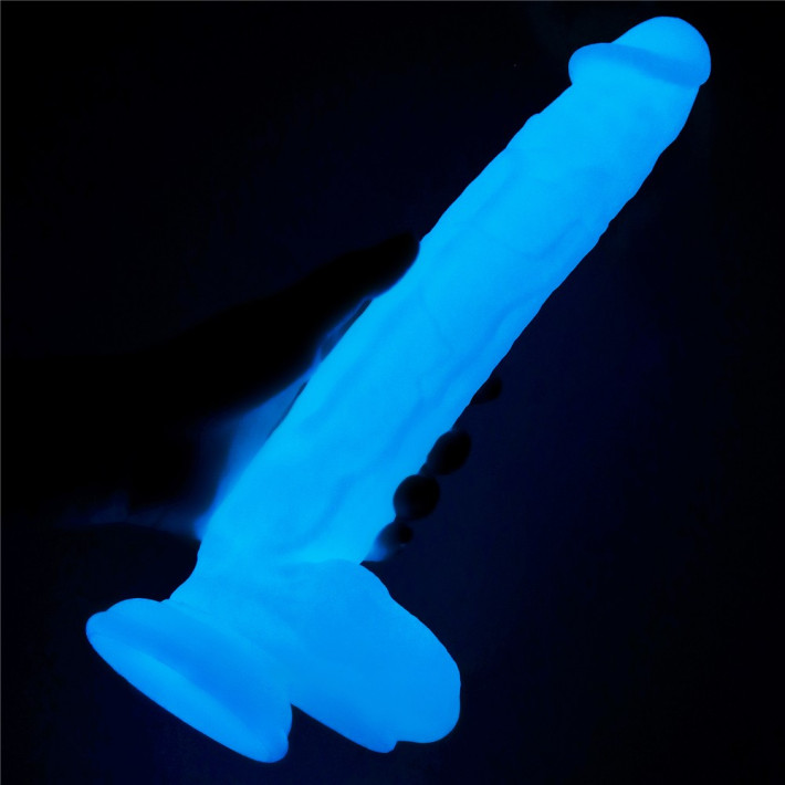 Dildo Fosforescent Lumino Play, Alb, 26 Cm 12