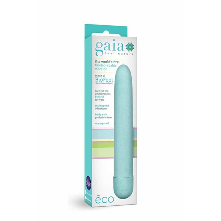 Vibrator Clasic Gaia Eco Aqua, Turcoaz, 17.5 Cm 2