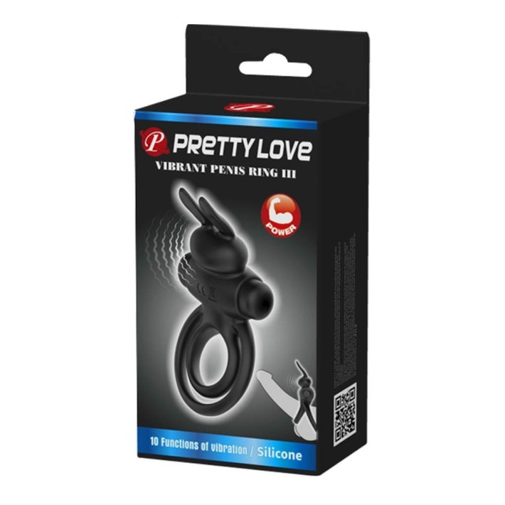Inel Penis Cu Vibratii Si Rabbit, Negru 5