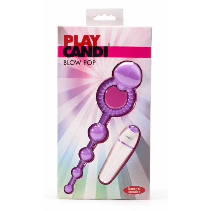 Inel Penis Cu Dop Anal Si Vibratii Play Candi Blow Pop 3