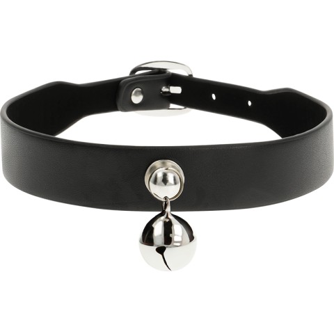 accesoriu, Colier Din Piele Vegana Coquette Cu Accesoriu Clopotel, pasiune.ro