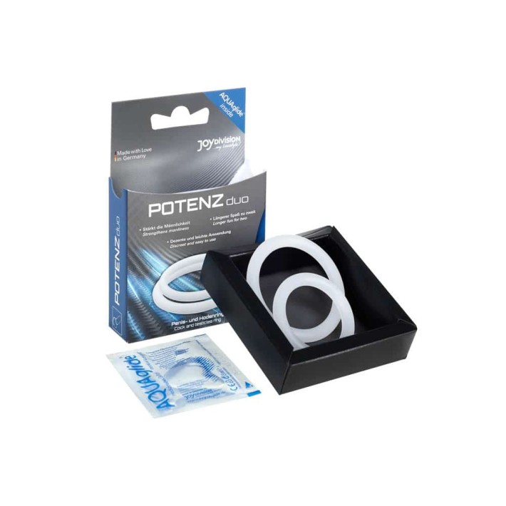 Set 2 Inele Penis Potenzduo, Marimea M, Alb 5