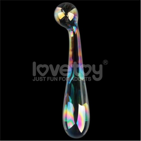 lovetoy, Dildo Sticla Twilight Gleam Glass Dildo- Alluring Arc, Transparent, 17 Cm, pasiune.ro