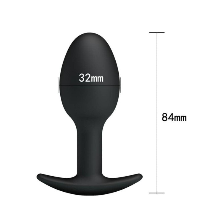 Dop Anal Heavy Balls Silicone Butt Plug 1, Negru, 8 Cm 6