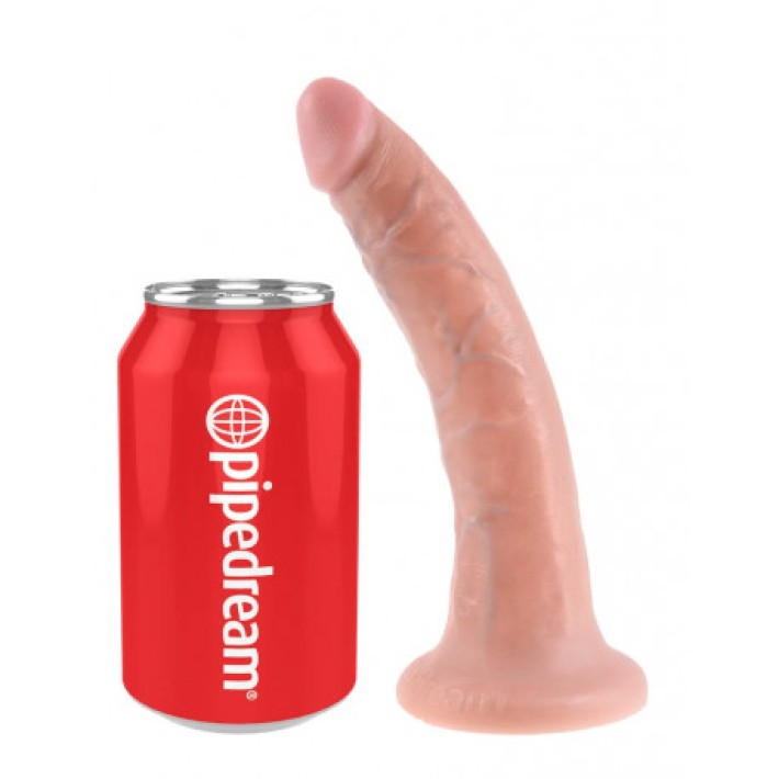 Dildo Clasic Cu Ventuza King Cock, Natural, 17.8 Cm 3
