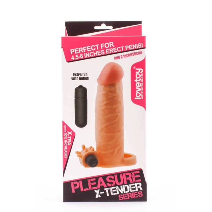 Extensie/manson Penis Cu Vibratii Pleasure X-tender, Natural, +5 Cm 8
