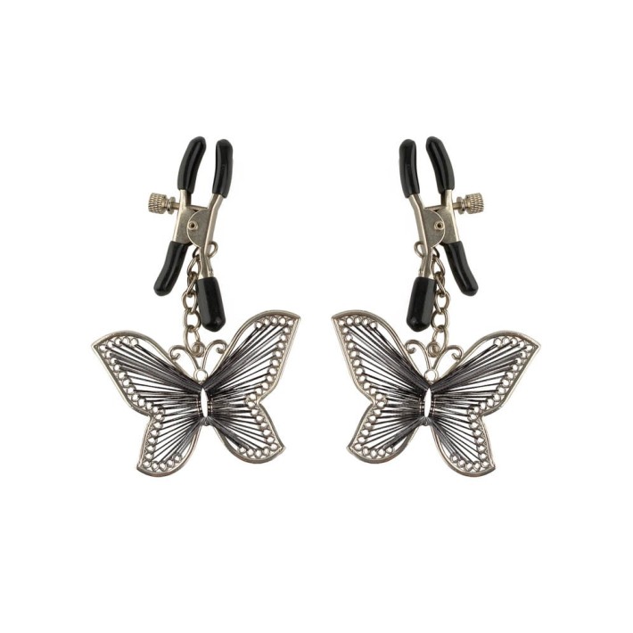 Cleme Pentru Sfarcuri Cu Accesoriu Fluture, Argintiu 4
