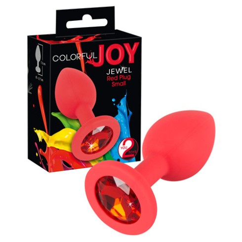 rosu, Dop Anal Colorful Joy Jewel, Rosu, 7 Cm, pasiune.ro