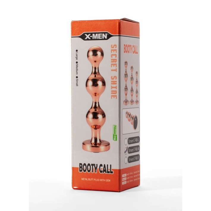 Dop Anal Cu Bijuterie Secret Shine Booty Call Gold M, Auriu + Negru, 11.5 Cm 3