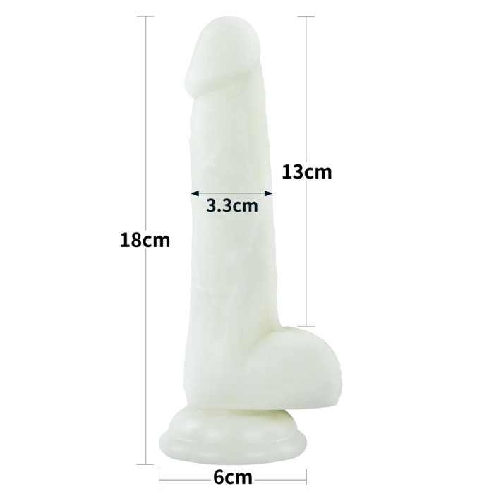 Dildo Fantezie Fosforescent Lumino Play, Alb, 17.5 Cm 16