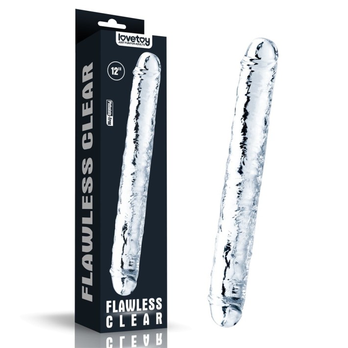 Dildo Dublu, Transparent, 30 Cm 5