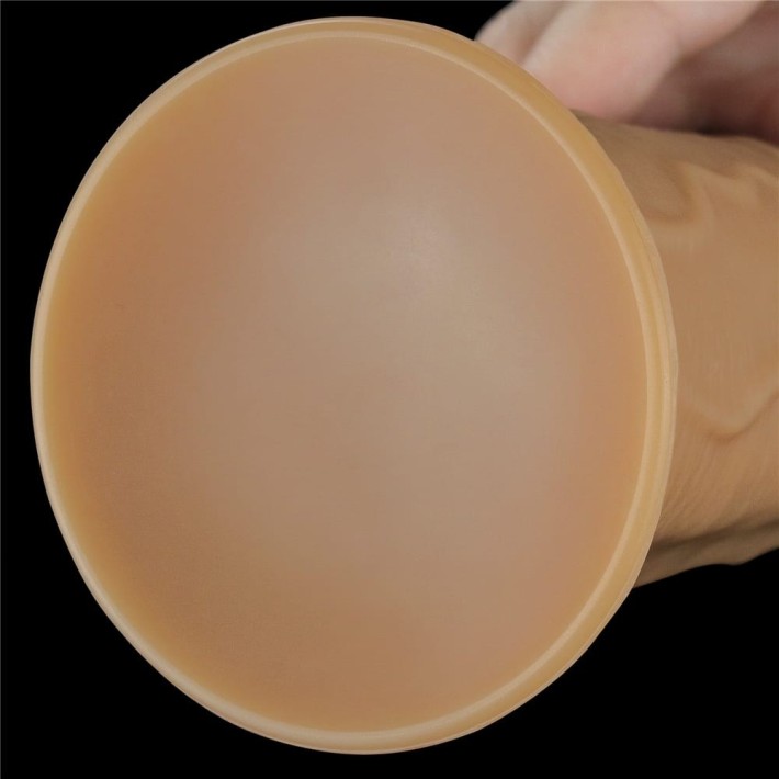 Vibrator Realistic Din Silicon Dublu-stratificat Nature Cock Rotator, Bronz, 20 Cm 4