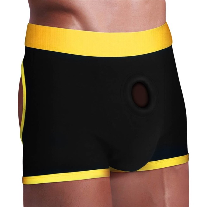 Boxeri Pentru Strap-on Horny Strapon Shorts, Negru + Galben, Xl/xxl (talie 94-106 Cm) 5