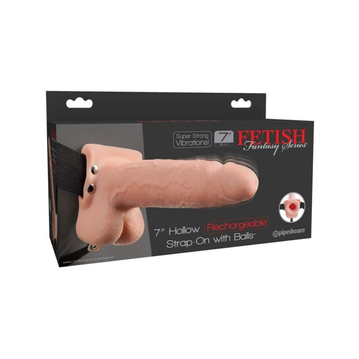 Strap-on/extensie Penis Cu Vibratii, Natural, 17.8 Cm 2