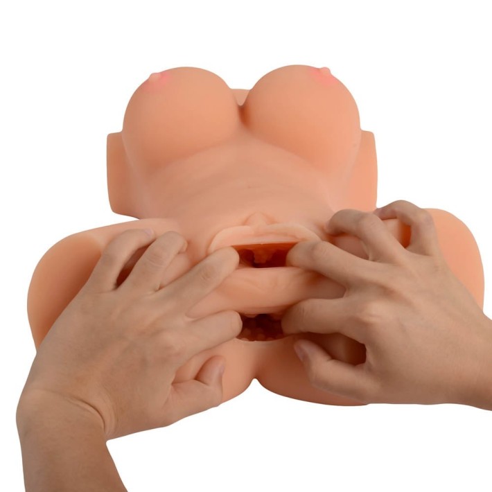 Masturbator 2-in-1 Vagin+anus Busty Lady Half Body Sex Doll 3
