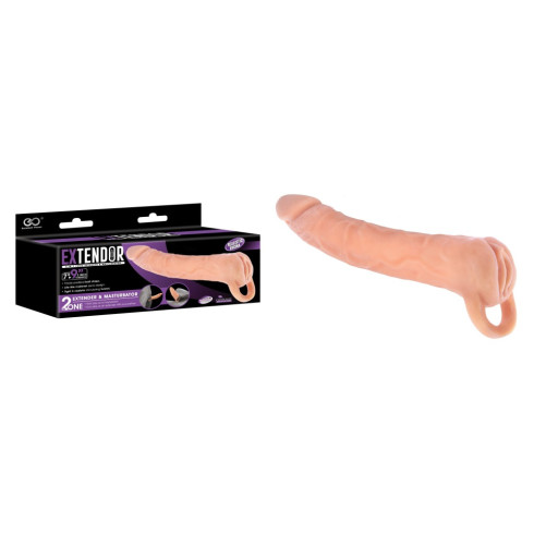 manson, Manson Pentru Penis + Masturbator Vagin Extendor, Natural, 22.5 Cm, pasiune.ro