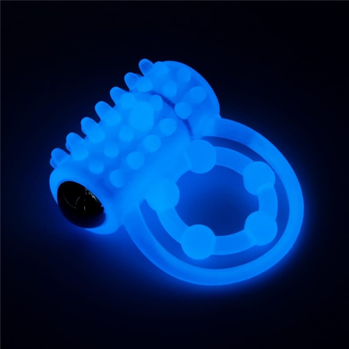 Inel Penis Fosforescent Cu Vibratii Lumino Play Vibrating Penis Ring 2, Albastru 6