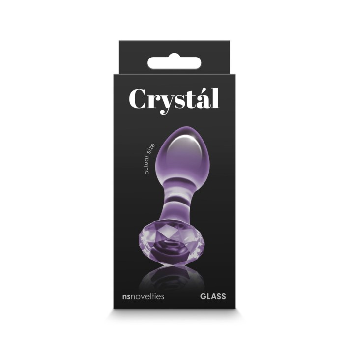 Dop Anal Din Sticla Crystal Gem, Lila, 9 Cm 4