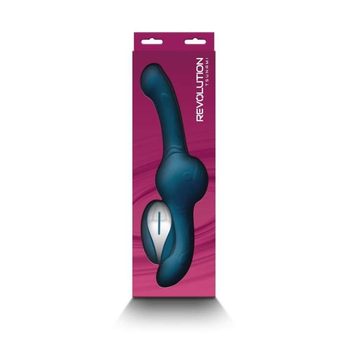 Vibrator Special Extra Puternic Cu Functie Rotatie Revolution Tsunami, Albastru, 30 Cm 2