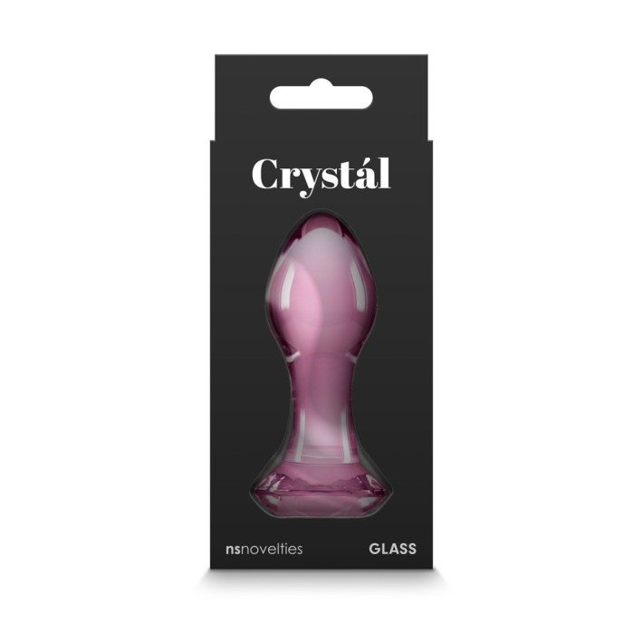 Dop Anal Din Sticla Crystal Gem, Roz, 9 Cm 5