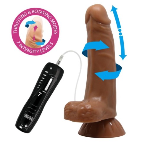 Vibratoare Realistice, Vibrator Realistic Beautiful Easton, Brun, 18.5 Cm, pasiune.ro